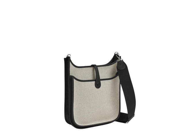 Hermes Hermes Evelyne III 29 Bag In Clemence Calfskin With Palladium Hardware Ecru Noir - view 2
