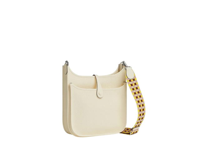 Hermes Hermes Evelyne III 29 Bag In Clemence Calfskin With Palladium Hardware Nata-Citron-Rouge H-Mauve Sylvestre - view 2