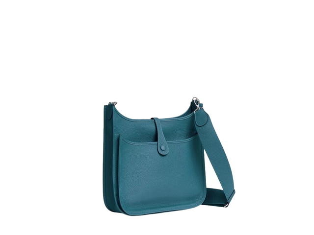 Hermes Hermes Evelyne III 29 Bag In Clemence Calfskin With Palladium Hardware New Bleu Jean - view 2