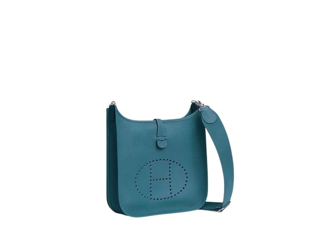 Hermes Hermes Evelyne III 29 Bag In Clemence Calfskin With Palladium Hardware New Bleu Jean - view 3