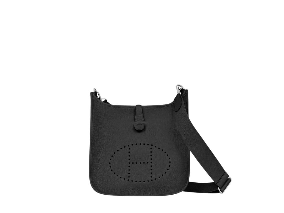 Hermes Hermes Evelyne III 29 Bag In Clemence Calfskin With Palladium Hardware Noir