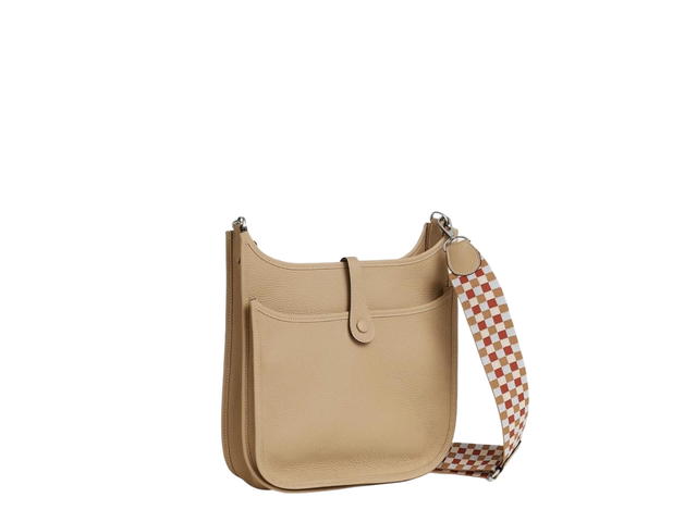 Hermes Hermes Evelyne III 29 Bag In Clemence Calfskin With Palladium Hardware Trench-Chai-Nata-Bleu Brume - view 2