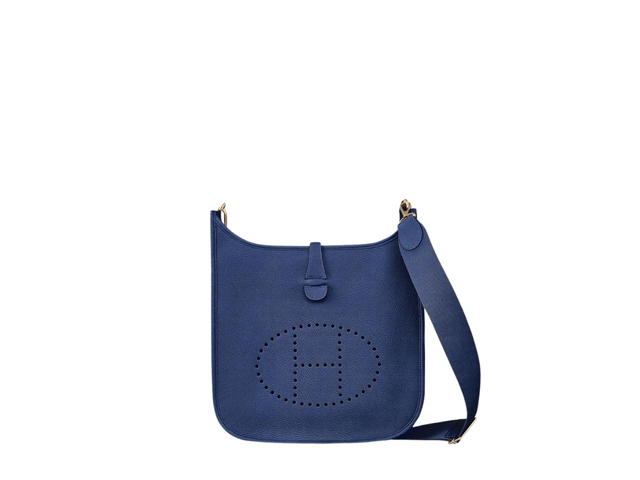 Hermes Hermes Evelyne III 29 Bag In Maurice Calfskin With Gold Hardware Bleu Saphir - view 1