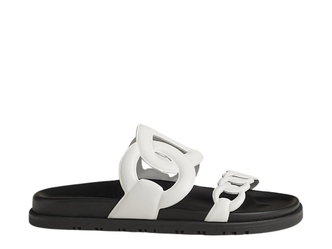 Hermes Hermes Extra Sandal In Nappa Leather With Anatomical Rubber Sole And Iconic Chaine D'Ancre Inspired Strap Blanc