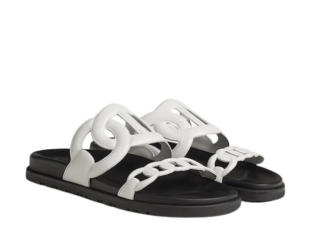 Hermes Hermes Extra Sandal In Nappa Leather With Anatomical Rubber Sole And Iconic Chaine D'Ancre Inspired Strap Blanc - view 2
