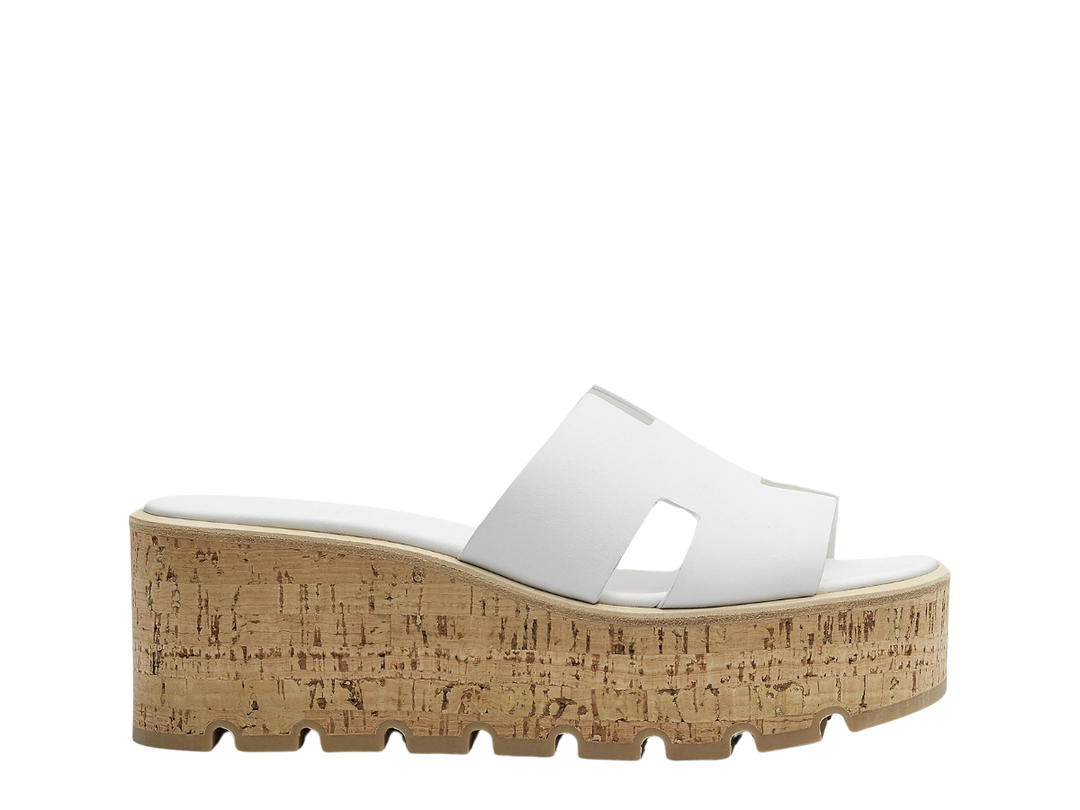 Hermes Hermes Eze 30 Sandal In Calfskin With H Cut-Out Blanc