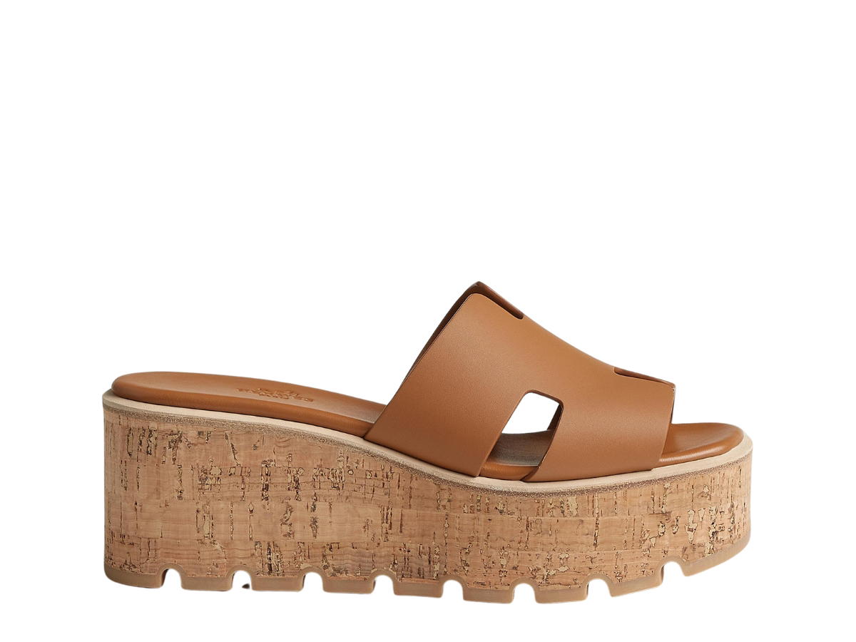 Hermes Hermes Eze 30 Sandal In Calfskin With H Cut-Out Naturel