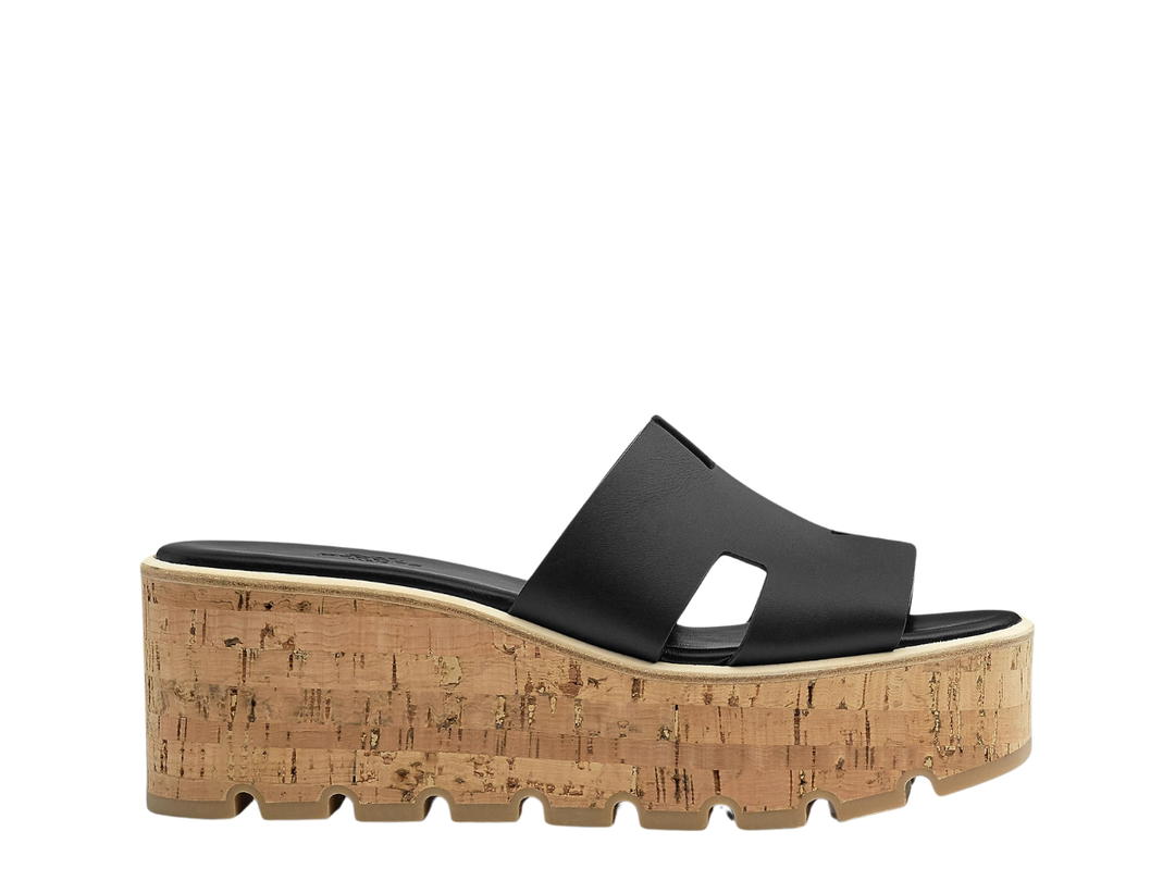 Hermes Hermes Eze 30 Sandal In Calfskin With H Cut-Out Noir