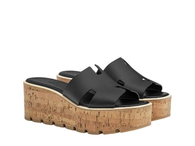 Hermes Hermes Eze 30 Sandal In Calfskin With H Cut-Out Noir - view 2
