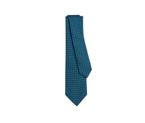 Buy Hermes Faconnee H Bicolore Tie In Hand-Sewn Silk Twill Ardoise-Turquoise at Sasom – Authentic and Ready to Ship