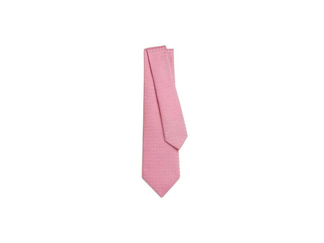 Hermes Hermes Faconnee H Tie In Hand-Sewn Silk Twill Rose (7 Cm)