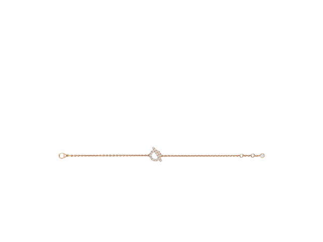 Hermes Hermes Finesse Bracelet In Rose Gold Set With Diamonds And Snap Closure - view 2