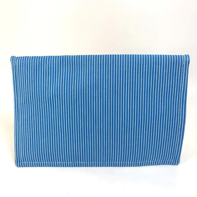 Hermes HERMES flat Western Company GM envelope case Pouch cotton blue Unused - view 3