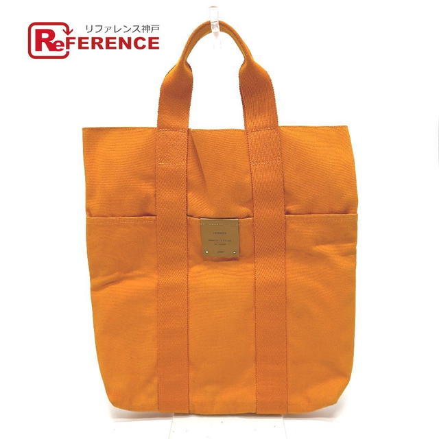Hermes HERMES Fourre Tout cabas Hawaii French Festival Tote Bag Canvas Orange - view 1