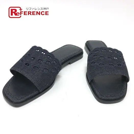 Buy HERMES Frog Chaine d'Ancre  Sandals Denim Navy Unused at Sasom – Authentic and Ready to Ship