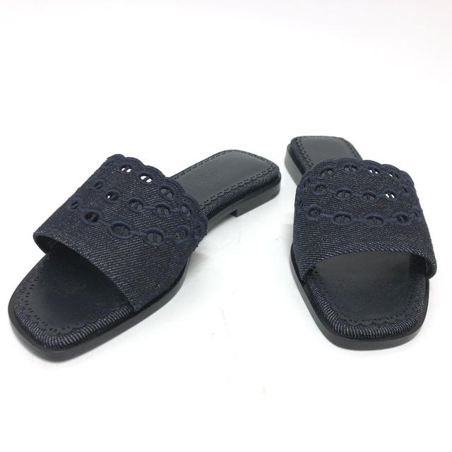Hermes HERMES Frog Chaine d'Ancre Sandals Denim Navy Unused - view 2