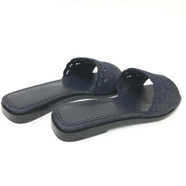 Hermes HERMES Frog Chaine d'Ancre Sandals Denim Navy Unused - view 4