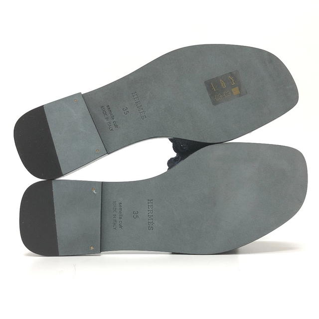 Hermes HERMES Frog Chaine d'Ancre Sandals Denim Navy Unused - view 5