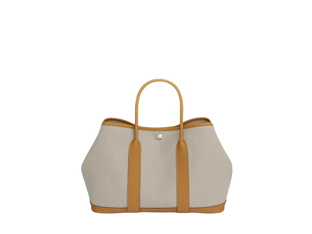Hermes Hermes Garden Party 30 Bag In Negonda Canvas With Palladium Hardware Beton-Biscuit