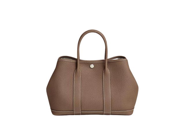 Hermes Hermes Garden Party 30 Bag In Negonda With Palladium-Plated Etoupe - view 1