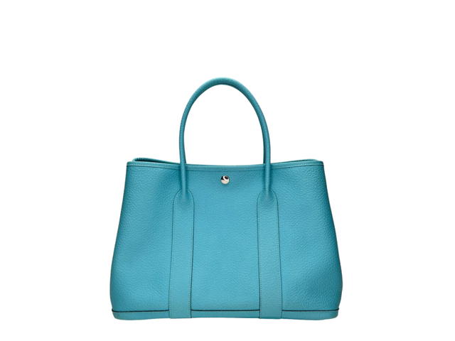 Hermes Hermes Garden Party 36 Bag In Clemence Taurillon With Palladium Turquoise - view 1
