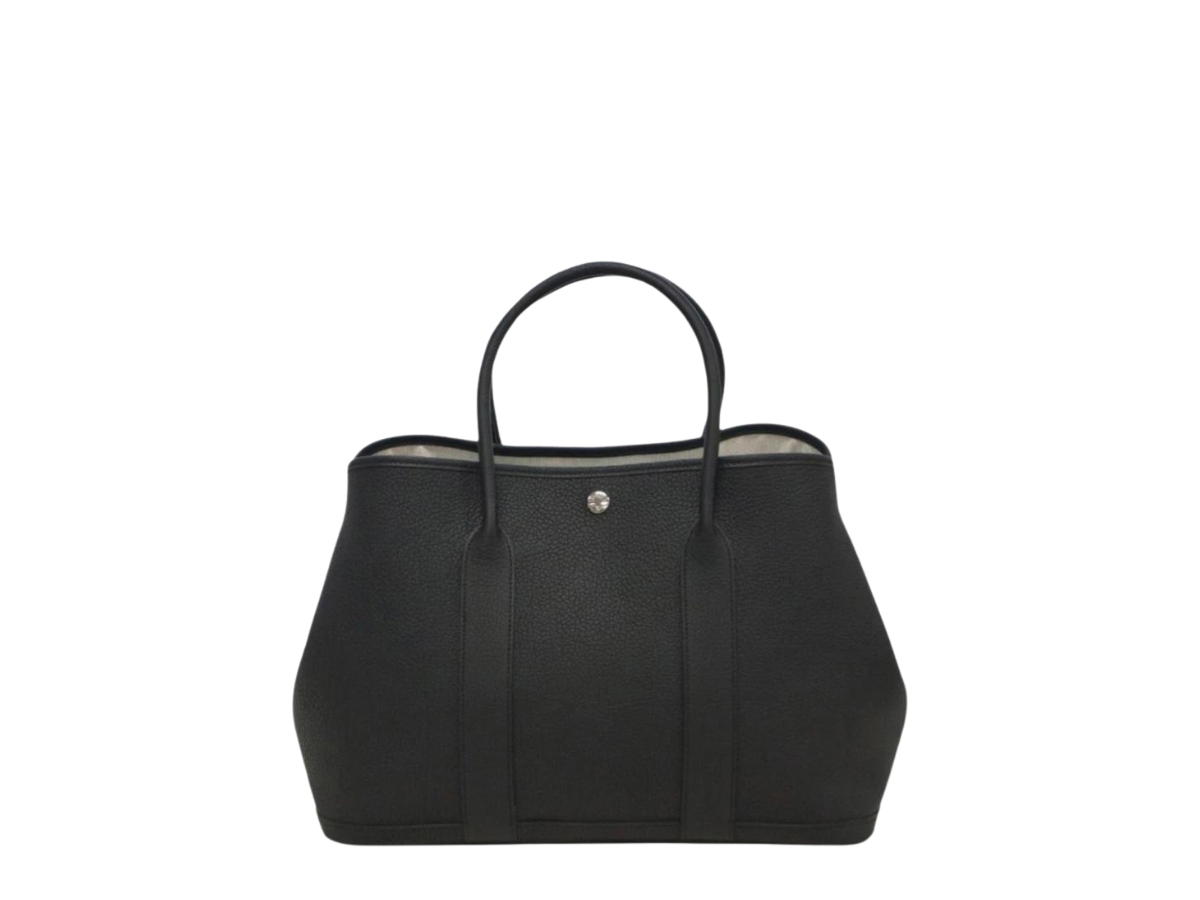 Hermes Hermes Garden Party 36 Bag In Negonda Canvas With Palladium Hardware Noir