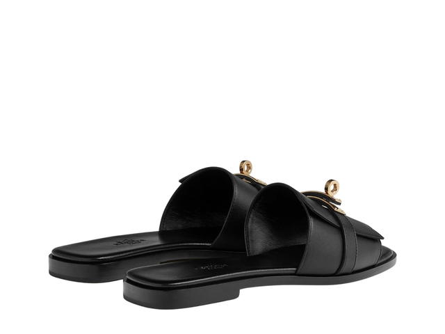 Hermes Hermes Giulia Sandal In Calfskin With Iconic Permabrass-Plated Kelly Buckle Noir - view 3