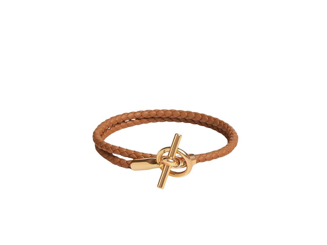 Hermes Hermes Glenan Double Tour Bracelet In Swift Calfskin With Gold-Plated Glenan Closure Gold