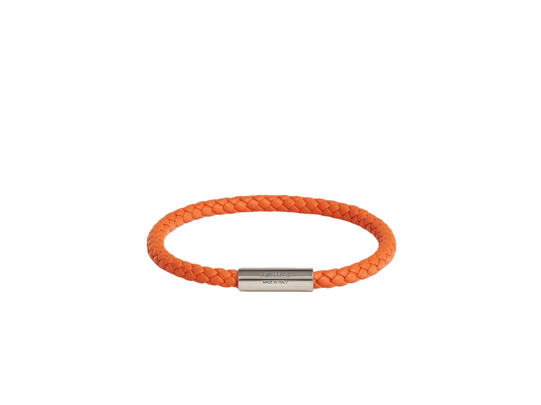 Hermes Hermes Goliath Bracelet In Swift Calfskin With Palladium-Plated Hardware Orange