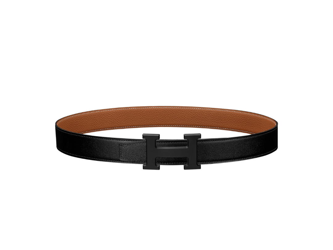 Hermes Hermes H Belt Buckle & Reversible Leather Strap 32 mm Noir Hardware Noir Gold