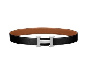 Buy Hermes H Belt Silver Buckle Reversible Leather Strap 32 MM Noir Gold at Sasom – Authentic and Ready to Ship
