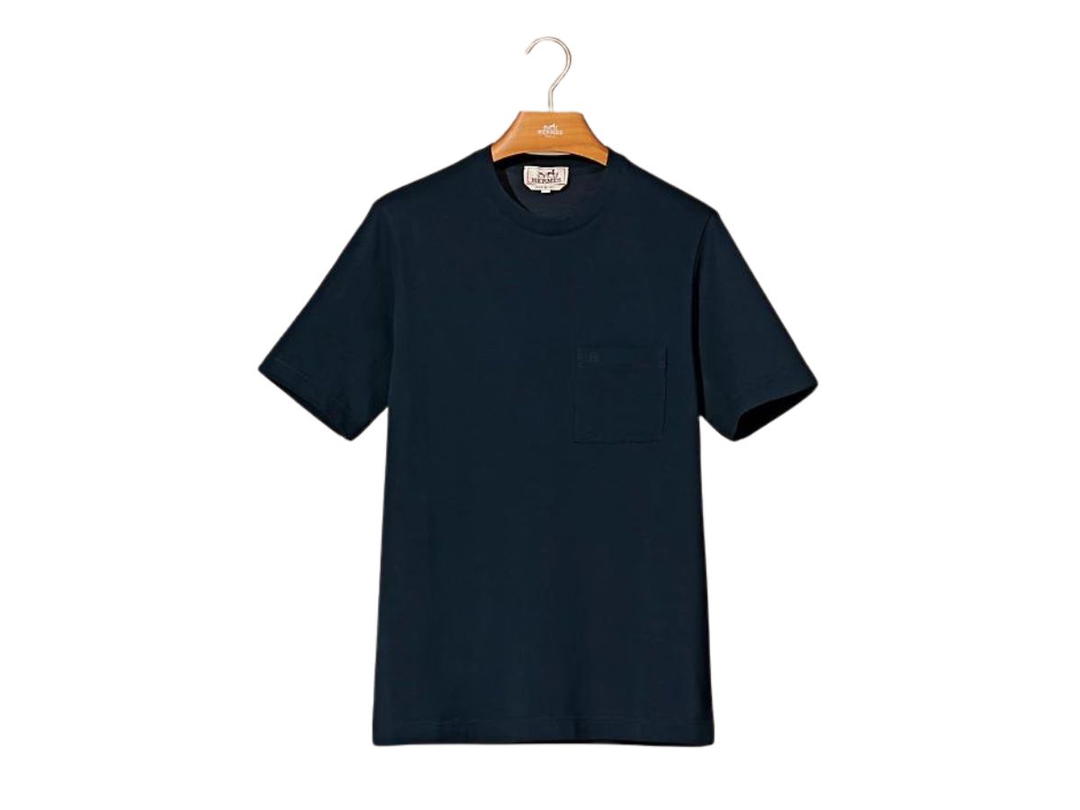 Hermes Hermes H Embroidered T-Shirt Marine