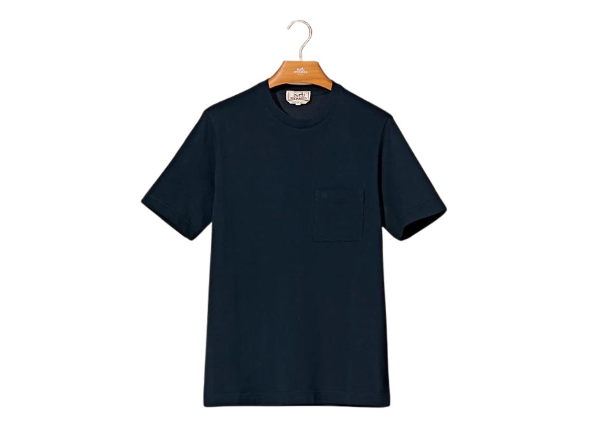 Hermes Hermes H Embroidered T-Shirt Marine