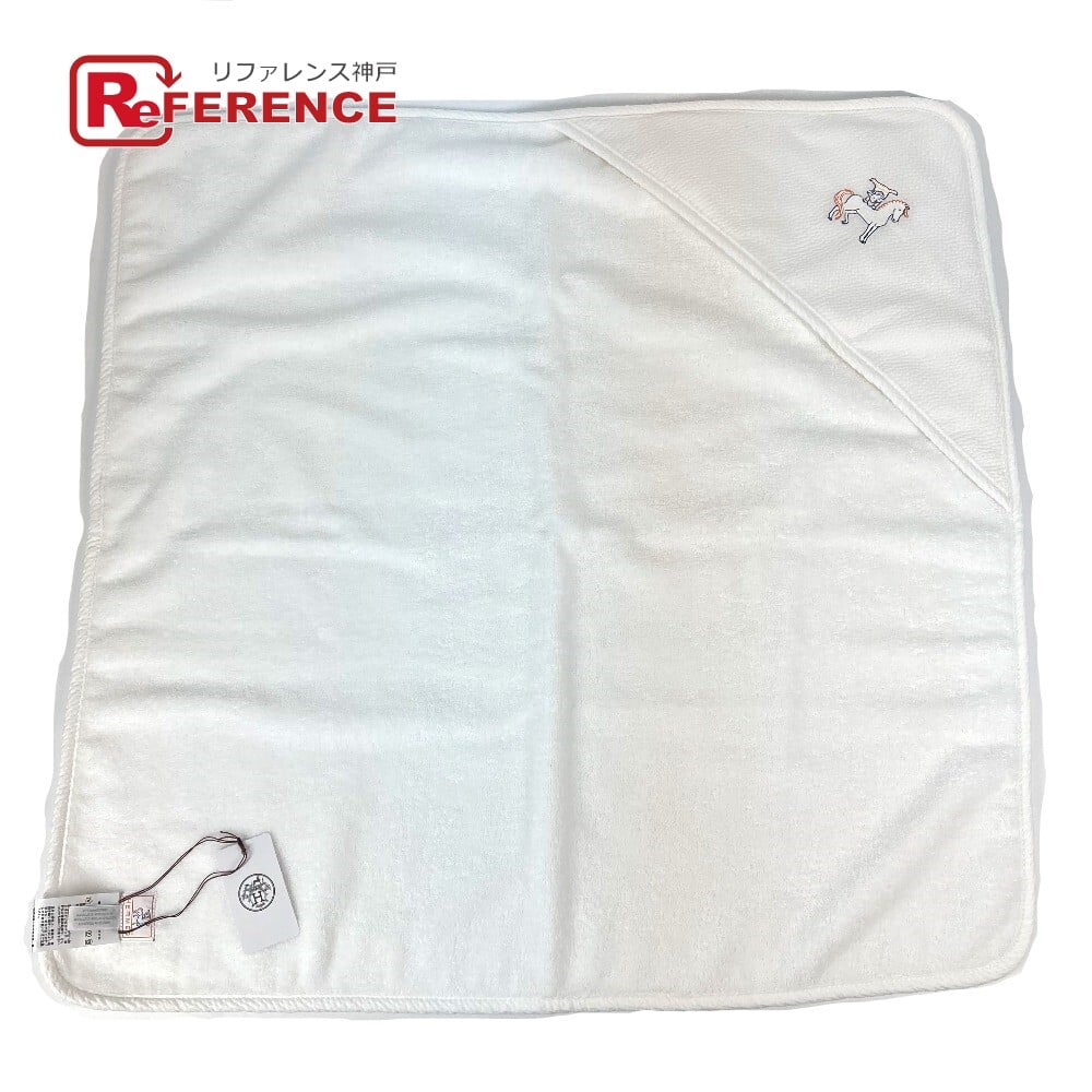 Hermes HERMES H103480M 01 bus wrap cabriol baby bath towel towel cotton White Unused