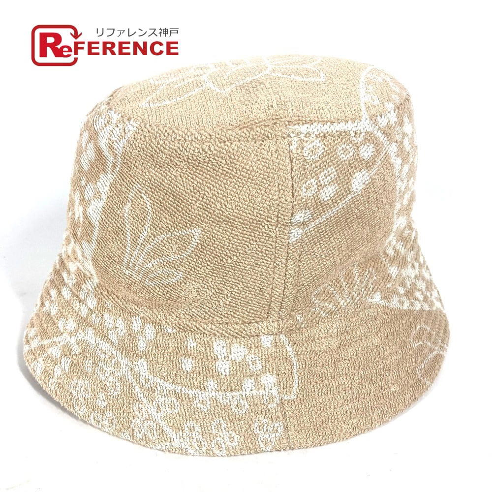 Hermes HERMES H231001N pile Hat Gene bucket hat bob hat cotton Beige/White