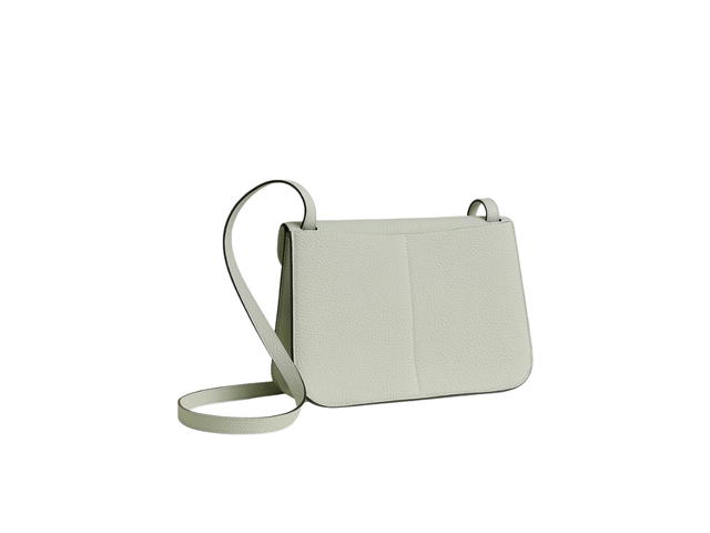 Hermes Hermes Halzan 25 Verso Bag In Clemence Leather With Gold Gris Neve Gris Meyer - view 3