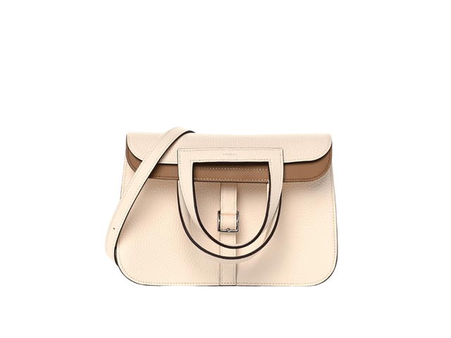 Hermes Hermes Halzan 25 Verso Bag In Clemence Leather With Gold Nata Biscuit - view 1