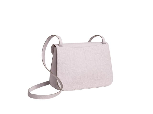 Hermes Hermes Halzan 25 Verso Bag In Clemence Leather With Palladium Mauve Pale Gold - view 3