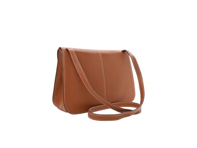 Hermes Hermes Halzan 31 Bag In Clemence Leather With Palladium Hardware Fauve - view 2
