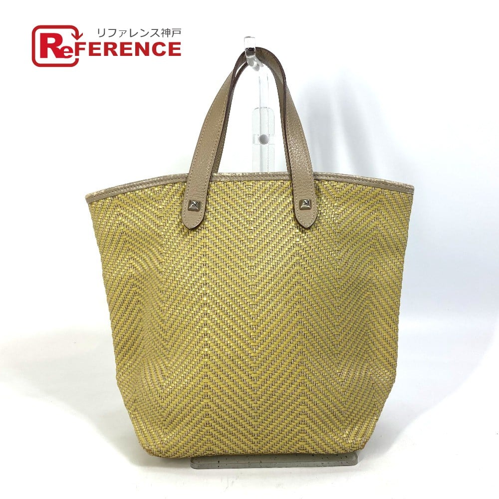 Hermes HERMES Hand Bag Kaba Chennai PM bag studs Tote Bag Yellow Based