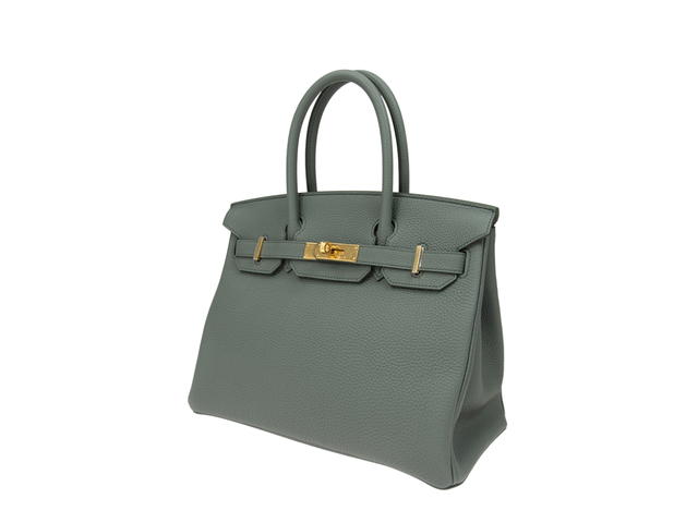 Hermes Hermes Handbags Birkin 30 In Togo Leather With Gold Tone Hardware Celadon - view 3