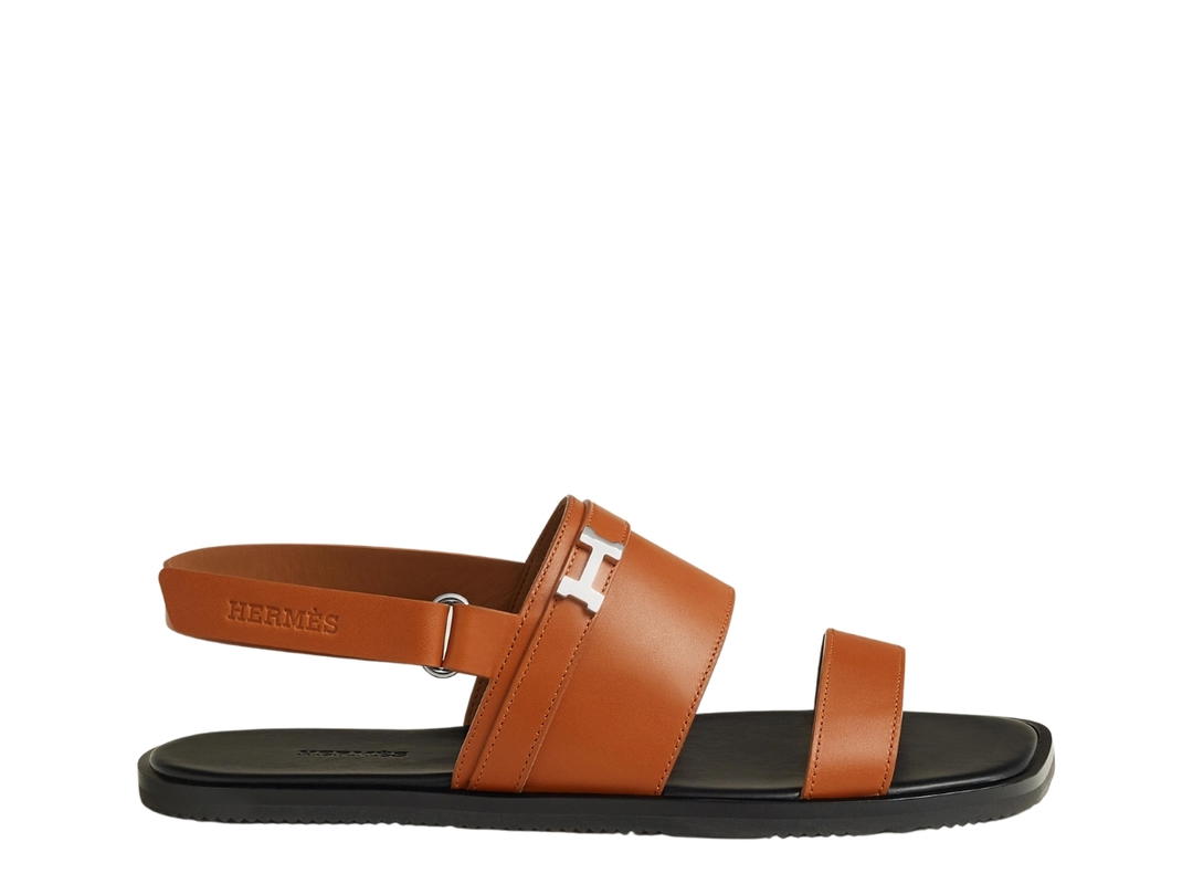 Hermes Hermes Henrio Sandal In Heritage Calfskin With Miniature Palladium-Plated Paris Buckle Naturel H