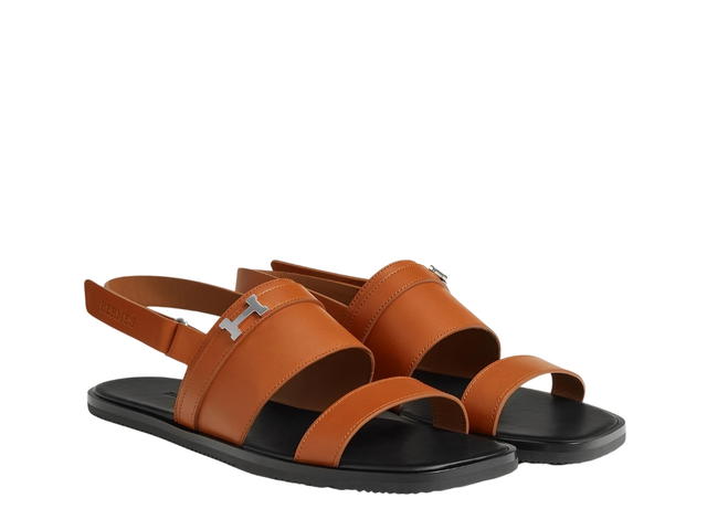 Hermes Hermes Henrio Sandal In Heritage Calfskin With Miniature Palladium-Plated Paris Buckle Naturel H - view 2