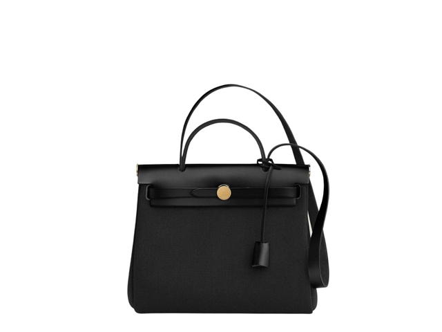 Hermes Hermes Herbag Zip 31 Bag In H Berline Canvas With Gold-Plated Clou De Selle Closure Noir - view 1