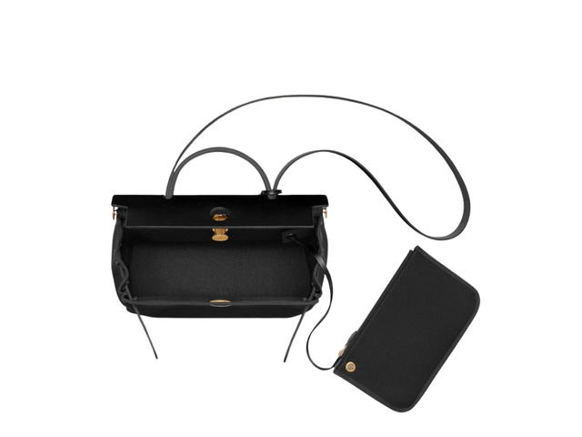 Hermes Hermes Herbag Zip 31 Bag In H Berline Canvas With Gold-Plated Clou De Selle Closure Noir - view 3