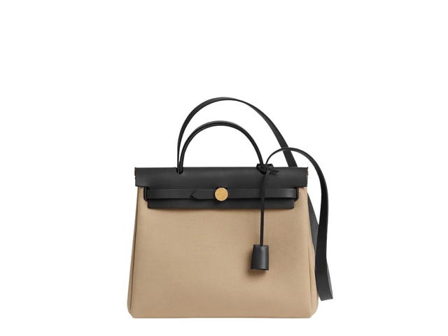 Hermes Hermes Herbag Zip 31 Bag In Retourne Canvas With Gold Hardware Trench-Noir - view 1