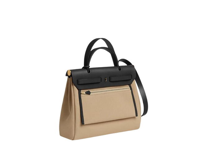 Hermes Hermes Herbag Zip 31 Bag In Retourne Canvas With Gold Hardware Trench-Noir - view 2