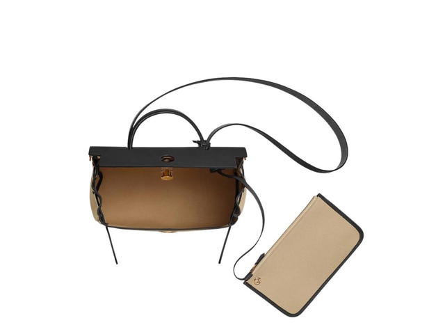 Hermes Hermes Herbag Zip 31 Bag In Retourne Canvas With Gold Hardware Trench-Noir - view 3