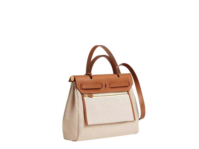 Hermes Hermes Herbag Zip 31 Bag In Retourne Viking Canvas With Gold Hardware Ecru-Beige-Fauve - view 2