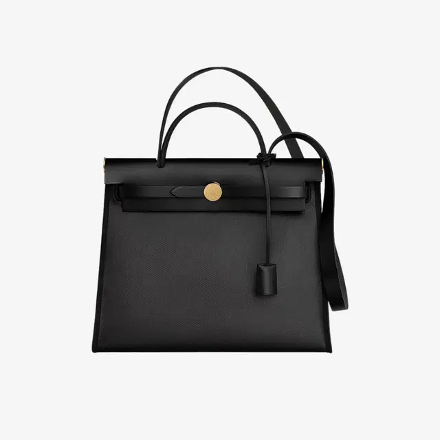 Hermes Hermes Herbag Zip 31 Bag Sellier H Berlin Canvas & Gold Noir Ecru - view 1